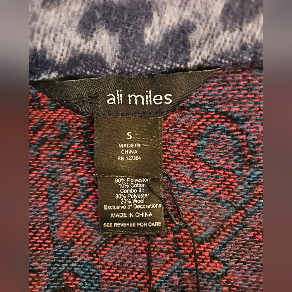 Ali Miles Patchwork Multicolor Women's Coat S - image 7